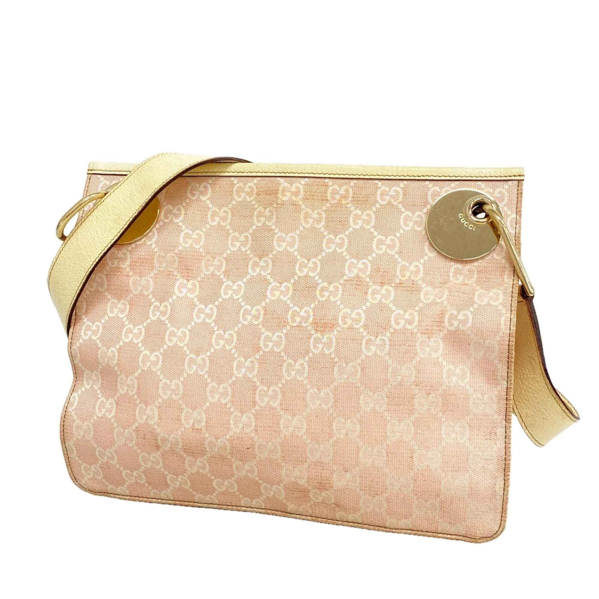 Gucci Gg Canvas Shoulder Bag 120841 Pink White Women's